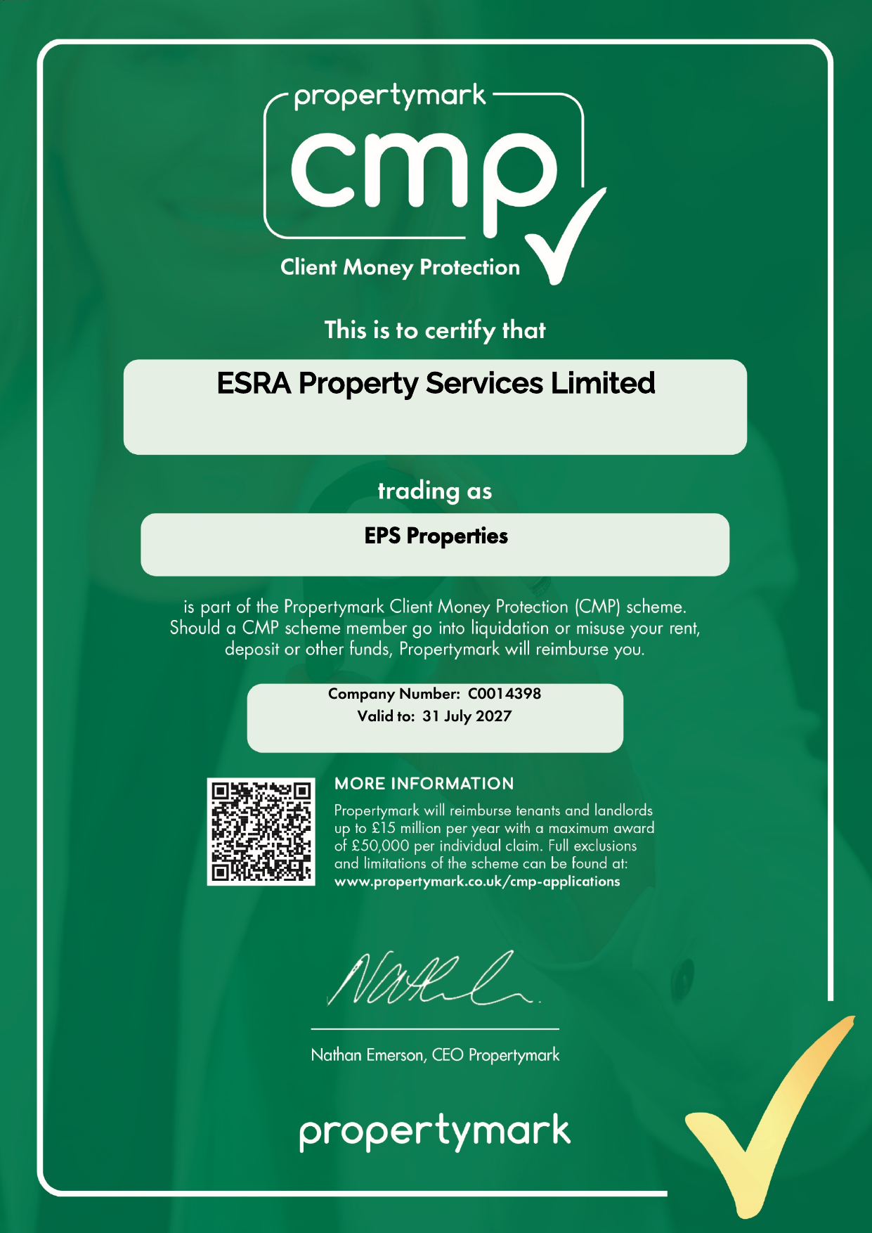Client Money Protection Certificate